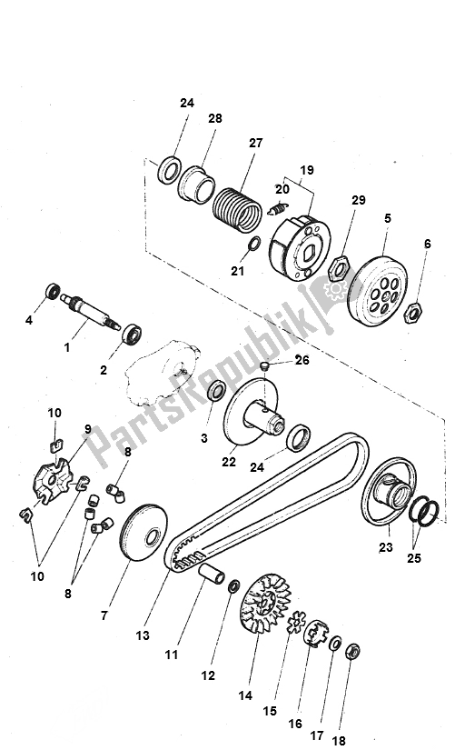 Todas as partes de Embreagem do Yamaha BW S 50 2000 - 2010