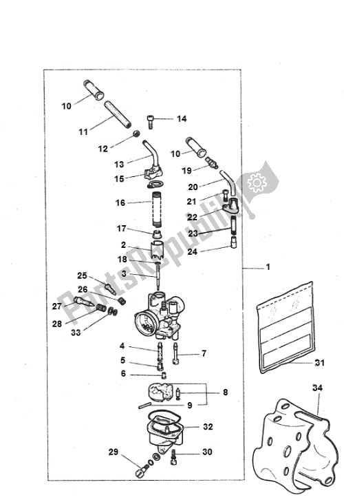 Todas as partes de Carburateurdelen do Yamaha BW S 50 2000 - 2010