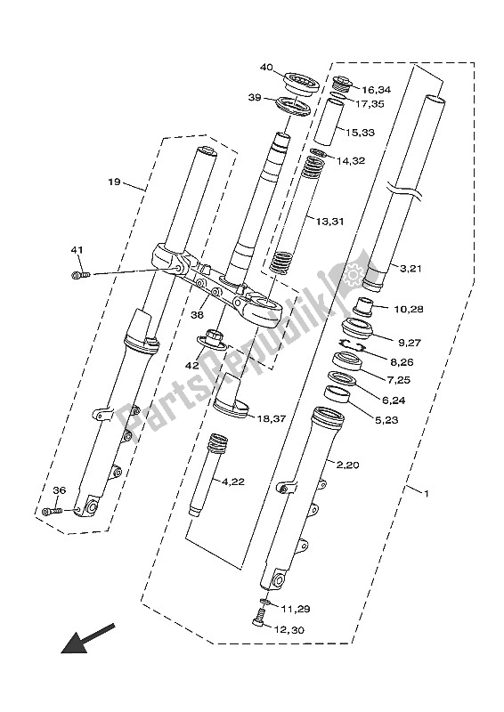 Tutte le parti per il Forcella Anteriore del Yamaha XJ6F 600 2016