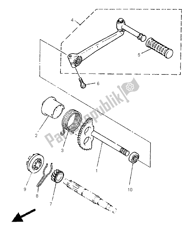 All parts for the Starter of the Yamaha PW 50 1995