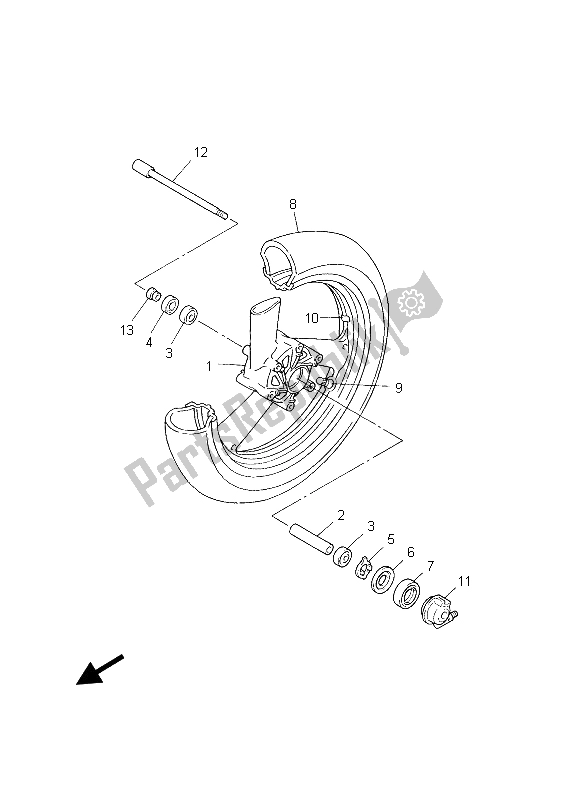 Tutte le parti per il Ruota Anteriore del Yamaha XJR 1300 2003