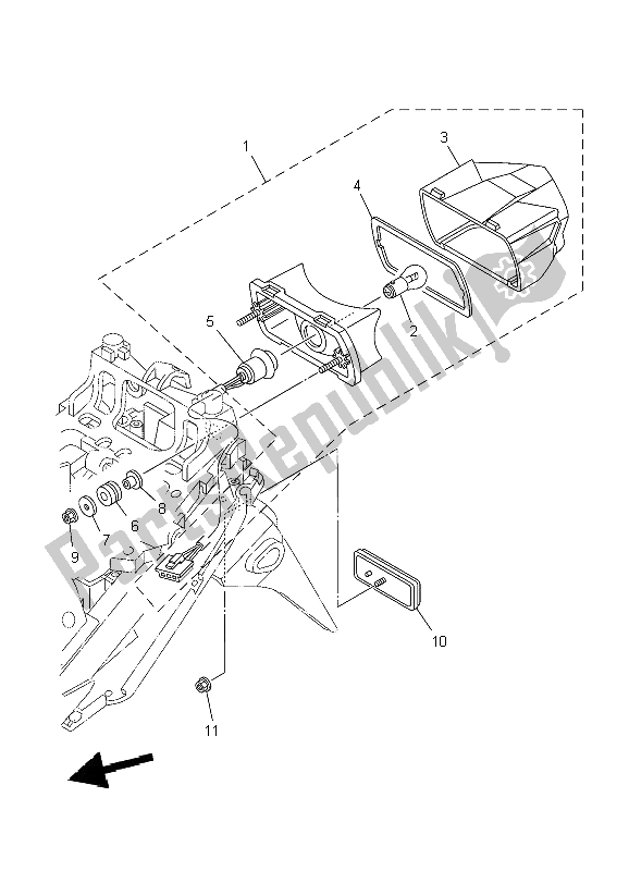 Tutte le parti per il Fanale Posteriore del Yamaha TDM 900A 2009