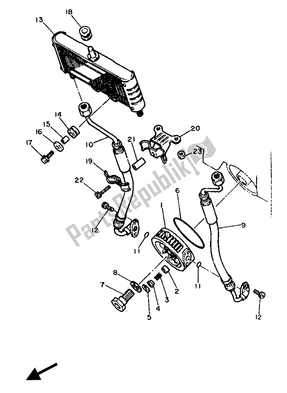 Todas las partes para Enfriador De Aceite de Yamaha FZ 600 1986