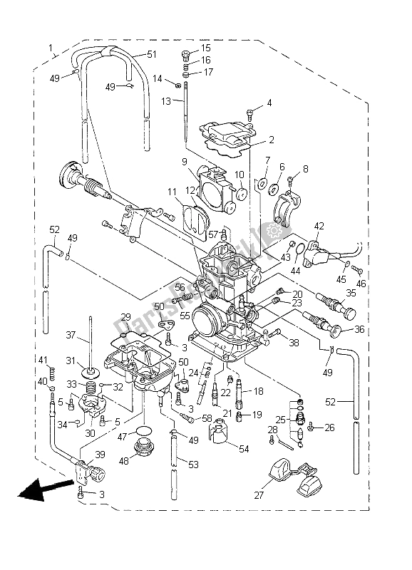 Todas las partes para Carburador de Yamaha YZ 426F 2002