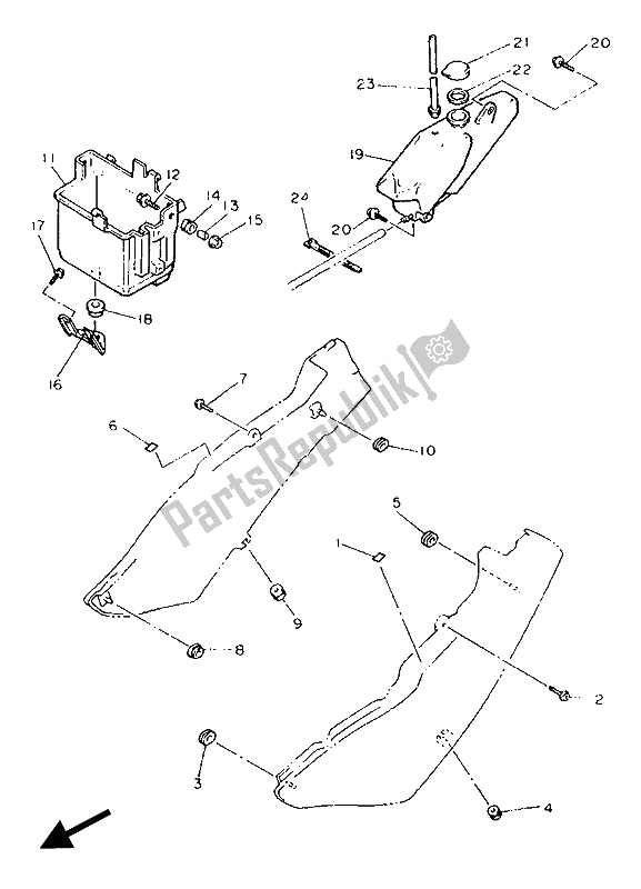 Todas las partes para Cubierta Lateral 2 de Yamaha FZR 1000 1990