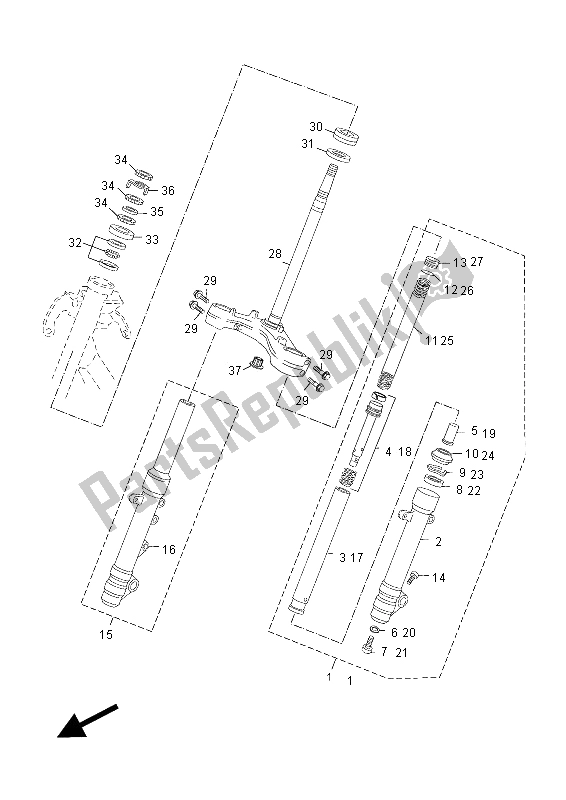 All parts for the Steering of the Yamaha YP 125R X MAX Sport 2012