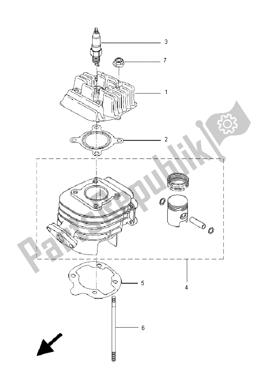 Todas as partes de Cabeça De Cilindro do Yamaha EW 50 Slider 2006