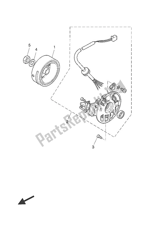 All parts for the Generator of the Yamaha NS 50N 2016