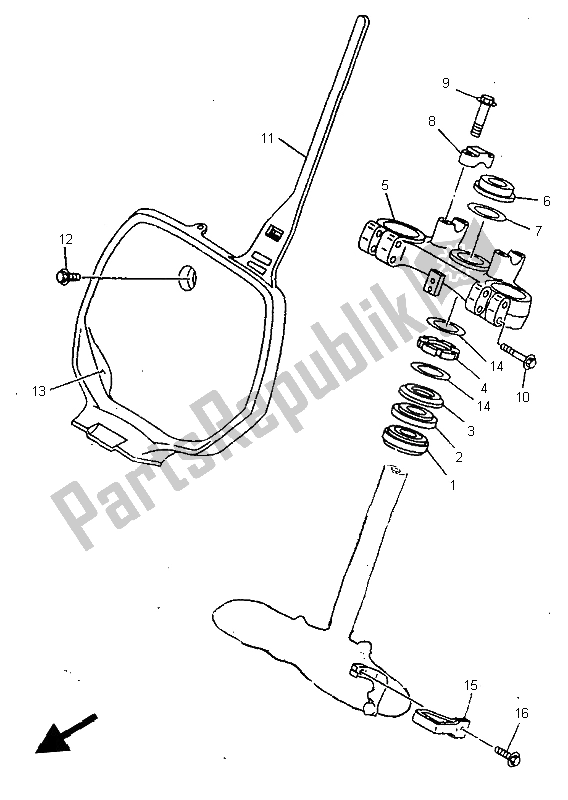 Tutte le parti per il Timone del Yamaha YZ 250 1998