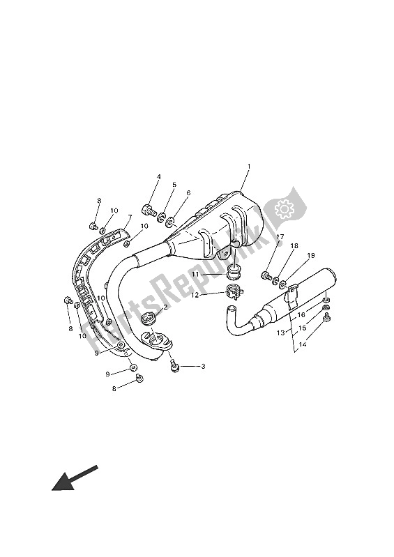 All parts for the Exhaust of the Yamaha PW 50 2016