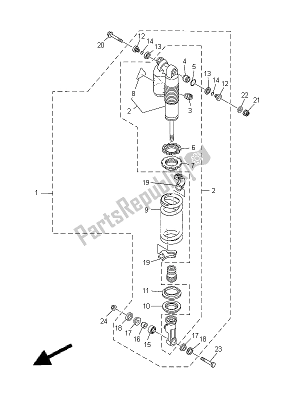 Tutte le parti per il Sospensione Posteriore del Yamaha YZ 250 2012