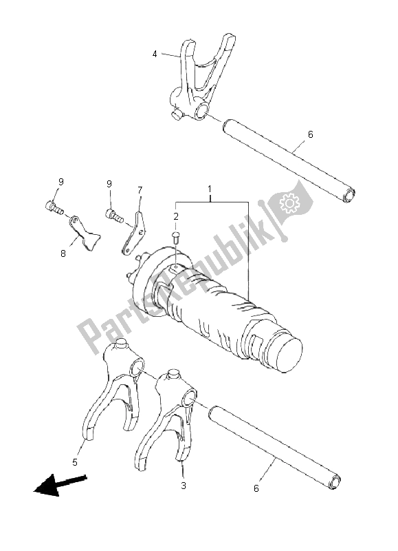 Alle onderdelen voor de Schakelnok & Vork van de Yamaha XJ6S 600 2011