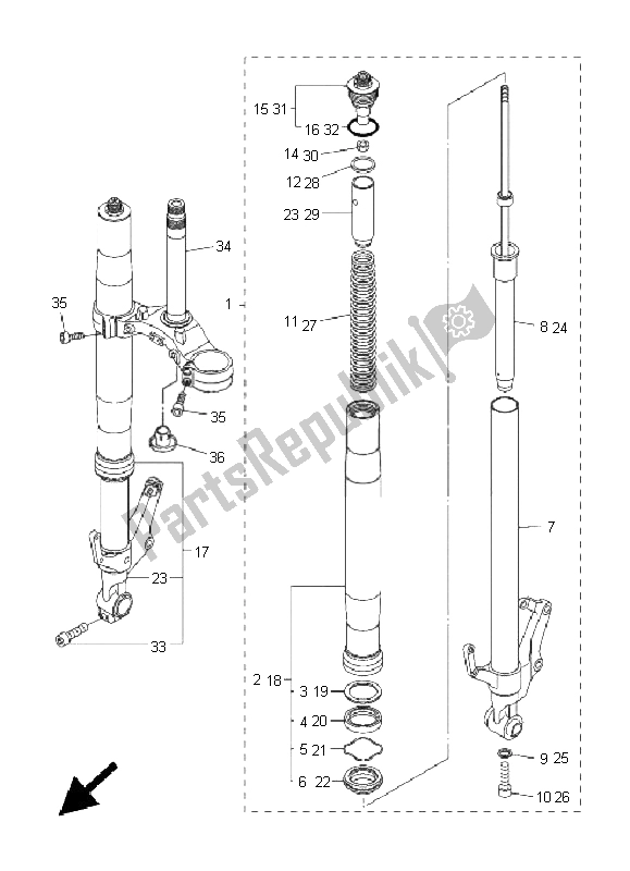 All parts for the Front Fork of the Yamaha FZ1 N Fazer 1000 2011