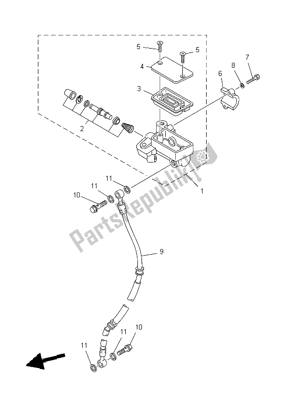 Tutte le parti per il Pompa Freno Anteriore del Yamaha XVS 125 Dragstar 2004