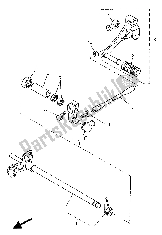 Toutes les pièces pour le Arbre De Changement du Yamaha YZF 600R Thundercat 1996