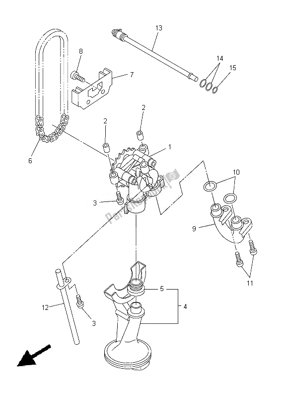 Alle onderdelen voor de Oliepomp van de Yamaha XJ6 SA 600 2014