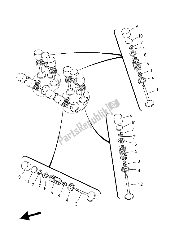 All parts for the Valve of the Yamaha TDM 900A 2006