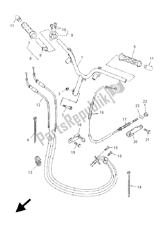 All parts for the Steering Handle & Cable of the Yamaha YN 50F 4T Neos 2009