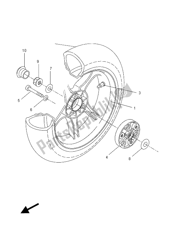 All parts for the Rear Wheel of the Yamaha NS 50 2015