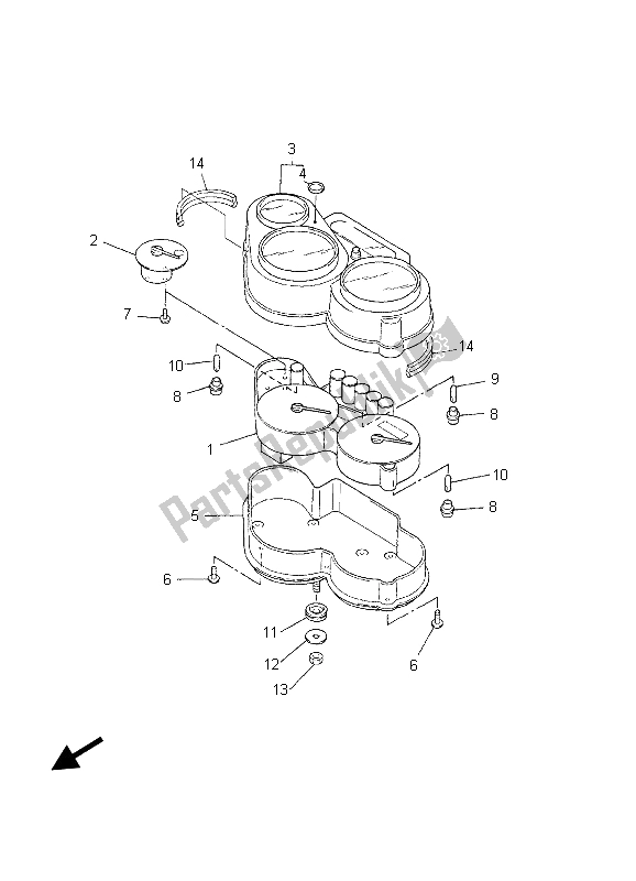 All parts for the Meter of the Yamaha FZS 1000 S Fazer 2003