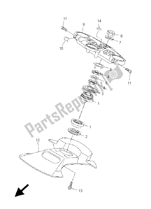 All parts for the Steering of the Yamaha FJR 1300 AS 2008