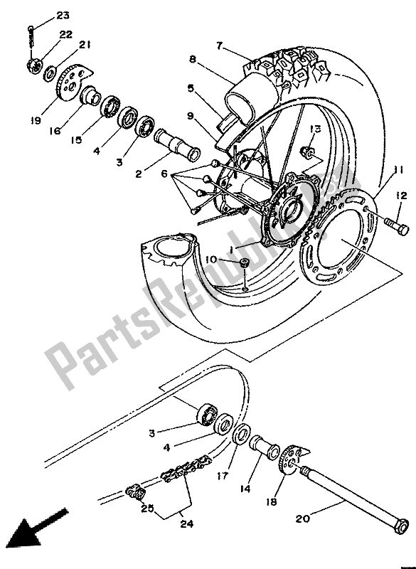 All parts for the Rear Wheel of the Yamaha DT 125R 1994