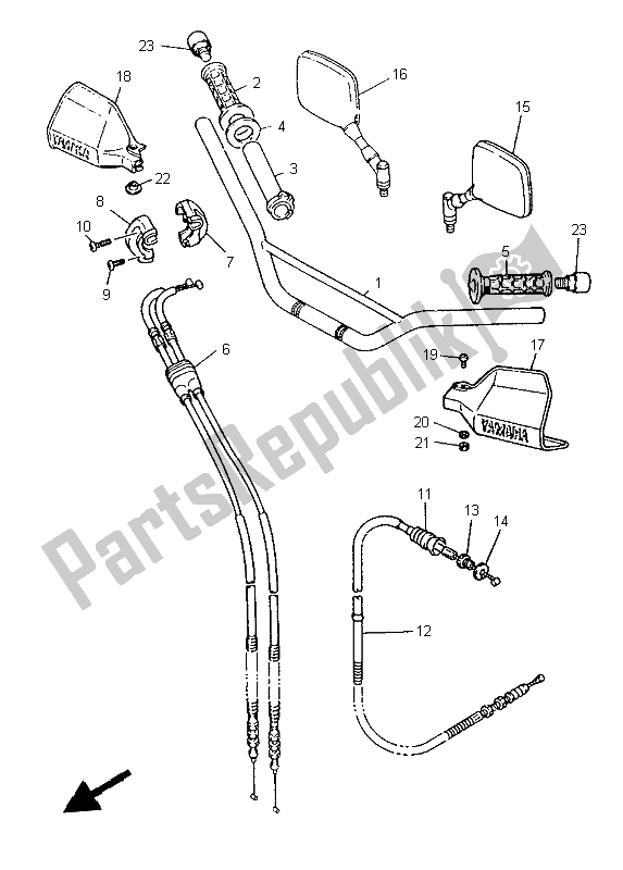 Todas las partes para Manija De Dirección Y Cable de Yamaha XT 600E 1997