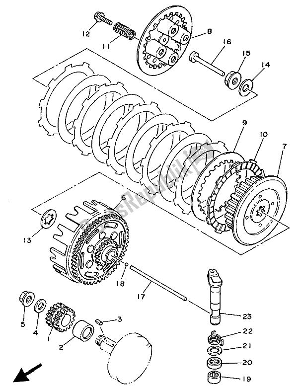 Todas as partes de Embreagem do Yamaha YZ 80 1989