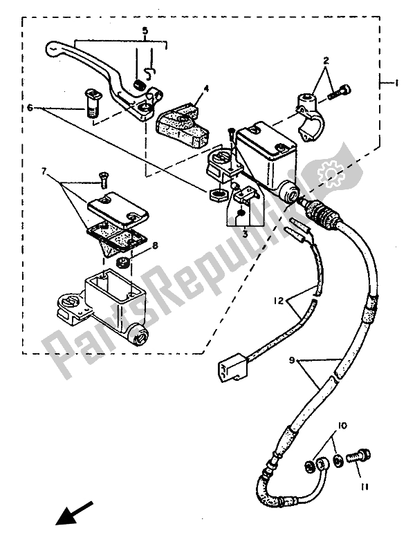 Tutte le parti per il Pompa Freno Anteriore del Yamaha TT 600S 1993