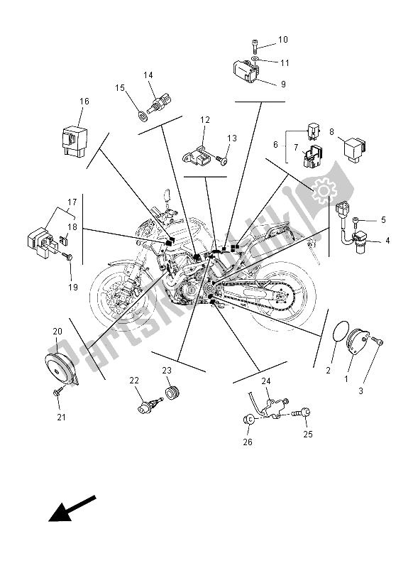 Tutte le parti per il Elettrico 2 del Yamaha MT 03 660 2008