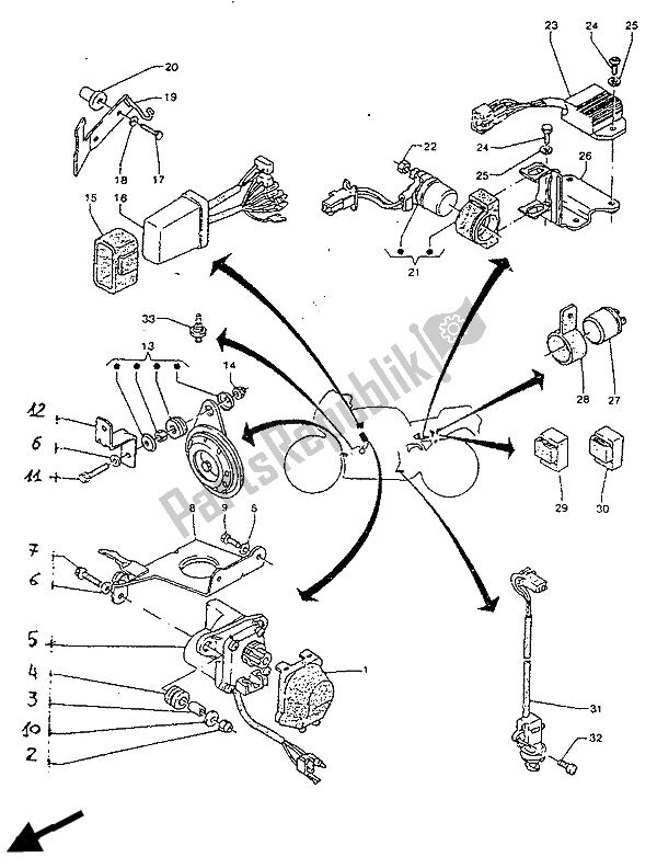 Toutes les pièces pour le électrique 2 du Yamaha TZR 125R 1992