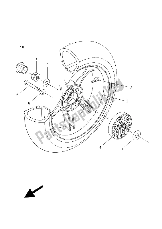 All parts for the Rear Wheel of the Yamaha NS 50 2013