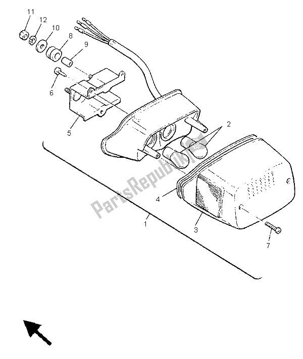 All parts for the Taillight of the Yamaha V MAX 12 1200 1999