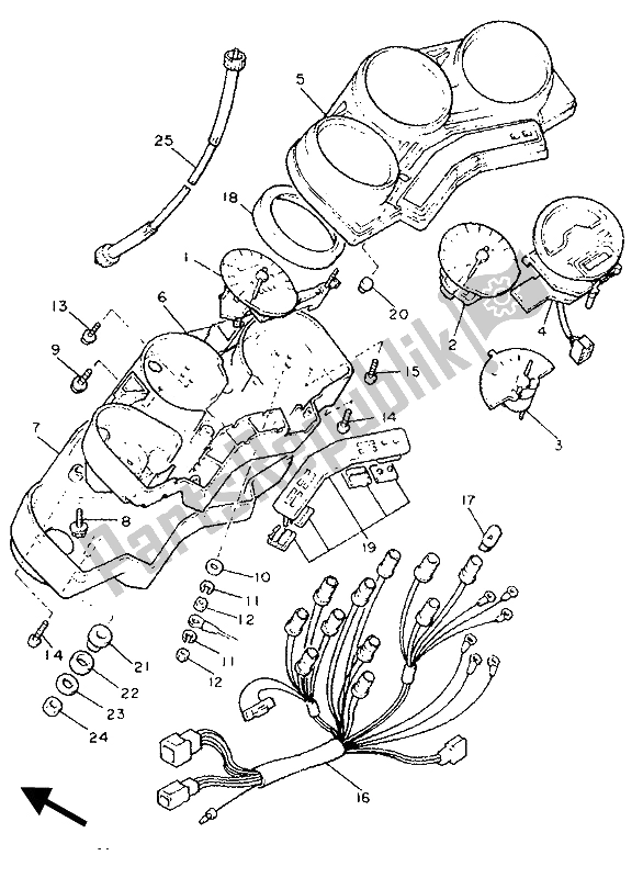 Toutes les pièces pour le Mètre du Yamaha XJ 900F 1989