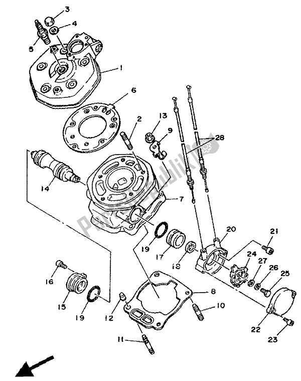 Toutes les pièces pour le Cylindre du Yamaha TZR 125 1992