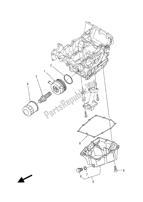 Alle onderdelen voor de Olie Reiniger van de Yamaha MT-07 700 2015