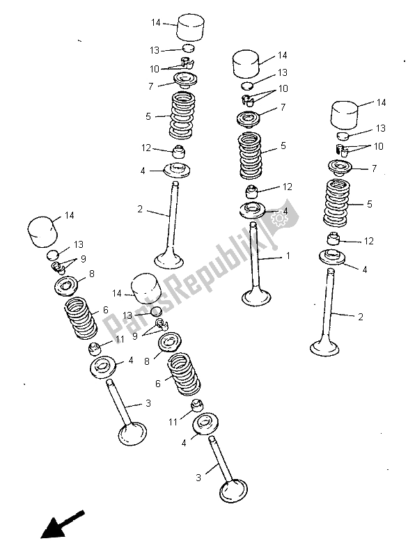 Toutes les pièces pour le Soupape du Yamaha WR 400F 1998