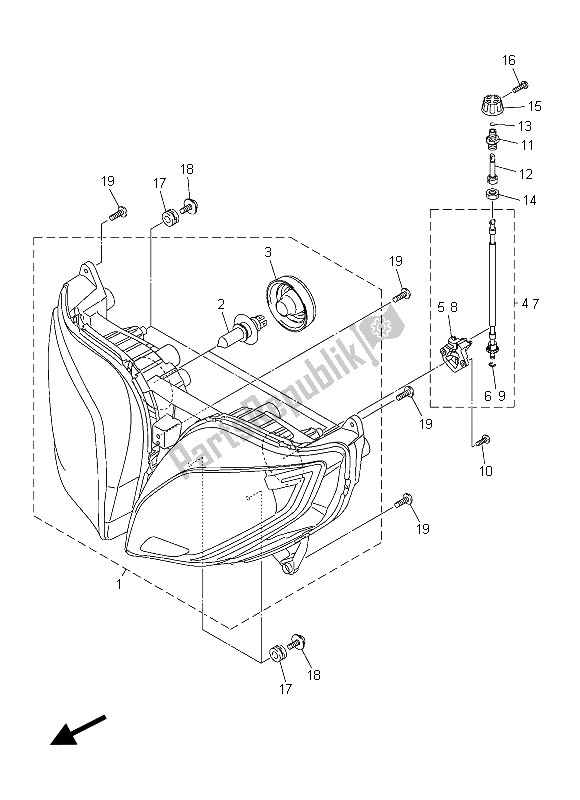 Todas las partes para Faro de Yamaha FJR 1300 AE 2015