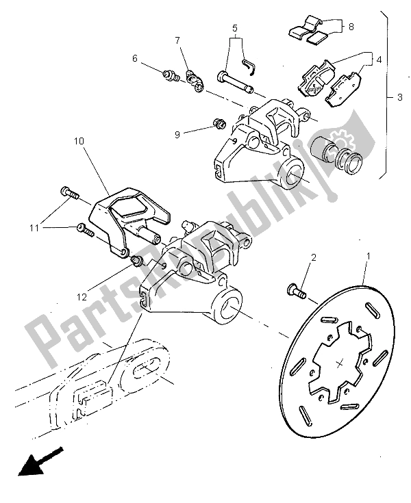 Todas las partes para Pinza De Freno Trasero de Yamaha TT 600R 1997