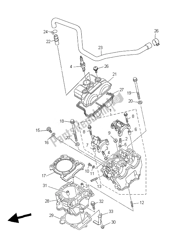 Todas las partes para Cilindro de Yamaha WR 250F 2007