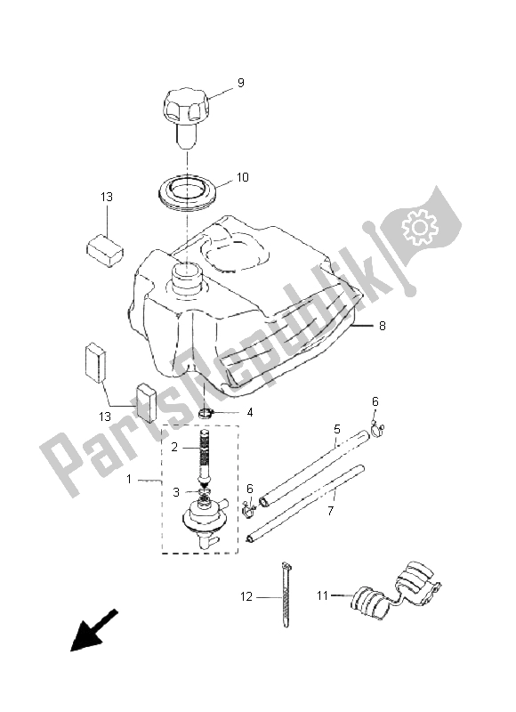 Alle onderdelen voor de Benzinetank van de Yamaha CW 50N BWS 2005