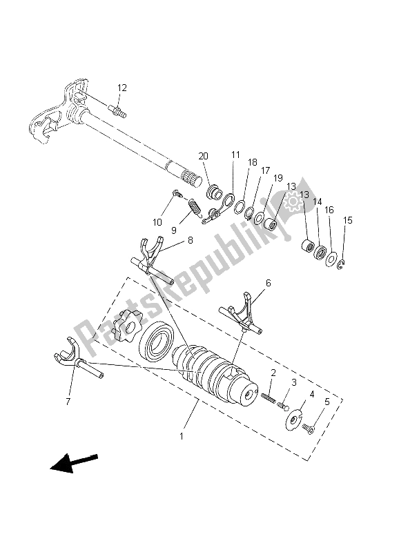 Tutte le parti per il Camma Cambio E Forcella del Yamaha MT 03 25 KW 660 2006