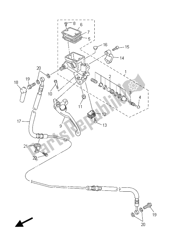 Tutte le parti per il Pompa Freno Anteriore 2 del Yamaha FJR 1300 AE 2015