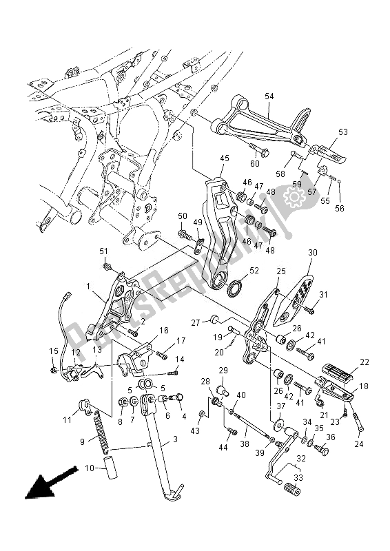 Todas as partes de Suporte E Apoio Para Os Pés do Yamaha MT 07A 700 2014