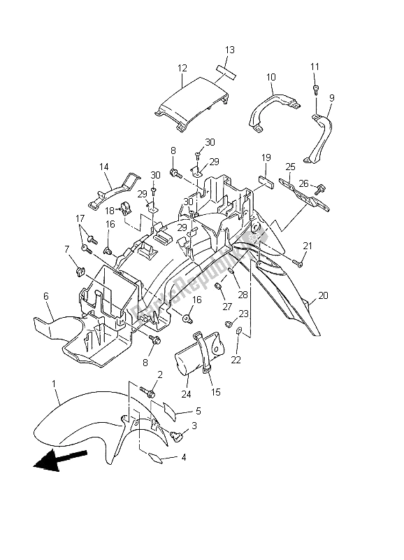 Tutte le parti per il Parafango del Yamaha XJ 600S Diversion 2002