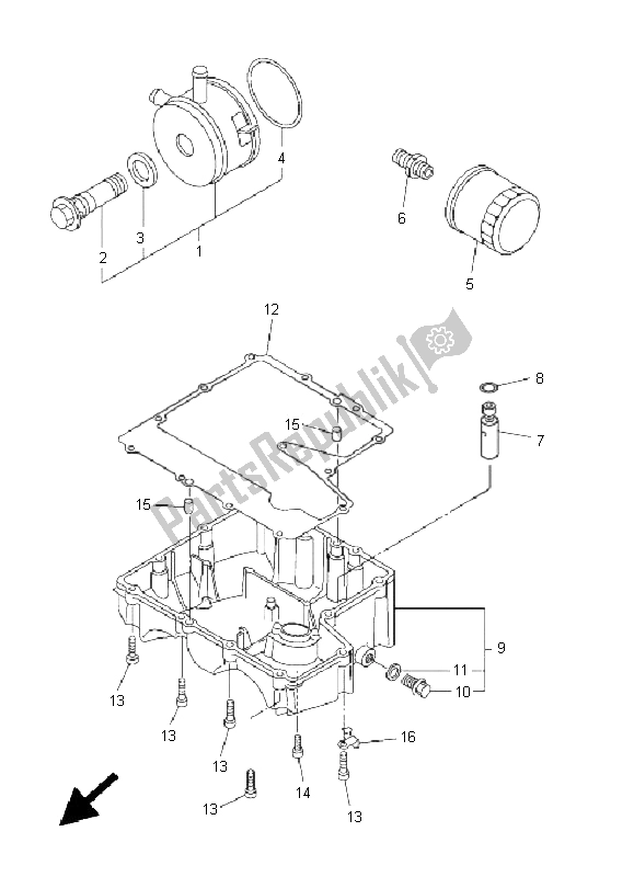 All parts for the Oil Cleaner of the Yamaha FZ6 NS 600 2005