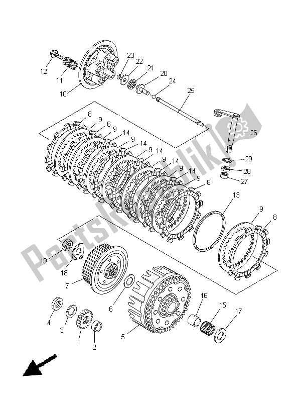 Wszystkie części do Sprz? G? O Yamaha WR 250F 2015