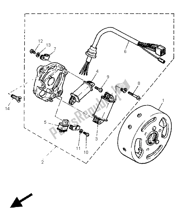 Wszystkie części do Generator Yamaha PW 50 1998