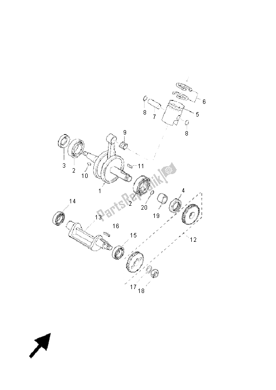 Tutte le parti per il Albero Motore E Pistone del Yamaha TZR 50 2005