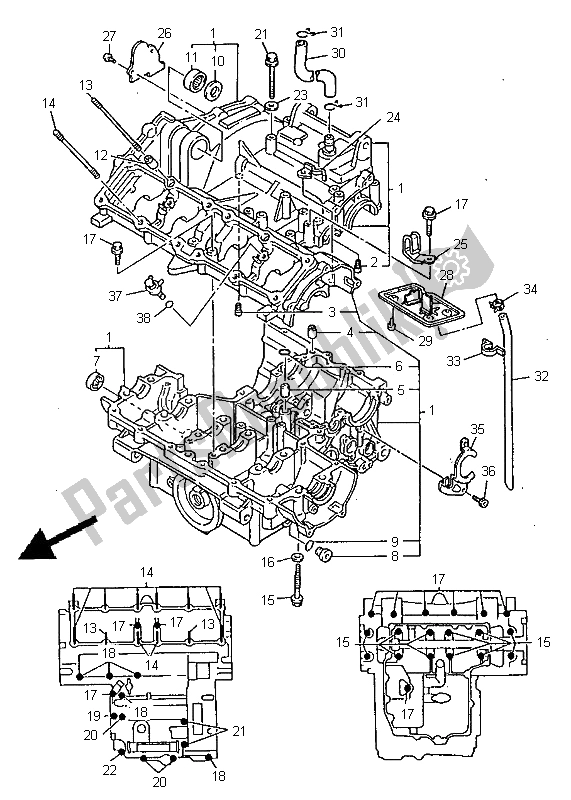 Alle onderdelen voor de Carter van de Yamaha YZF 600R Thundercat 1998